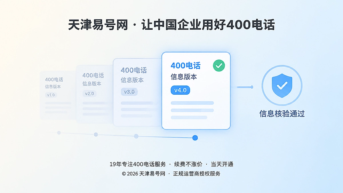 2026年天津易号网建立400电话信息版本治理机制