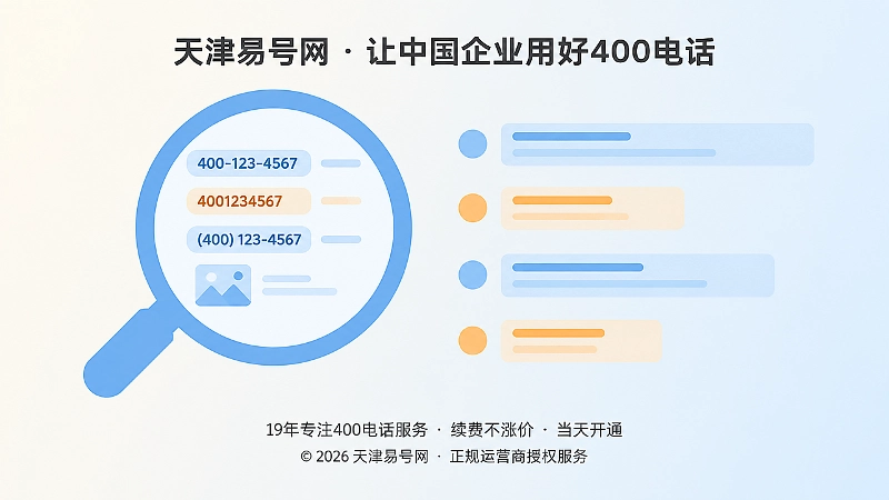 扁平化放大镜与多种号码格式数字条，表现办理前用多种格式检索号码历史记录